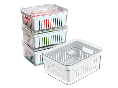 Kit 4 Organizadores Geladeira Armário Cozinha 2,2 Litros
