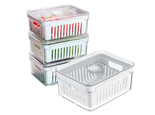 Kit 4 Organizadores Geladeira Armário Cozinha 2,2 Litros