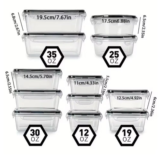 Potes herméticos de armazenamentos 12Pcs