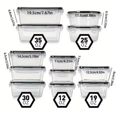 Potes herméticos de armazenamentos 12Pcs